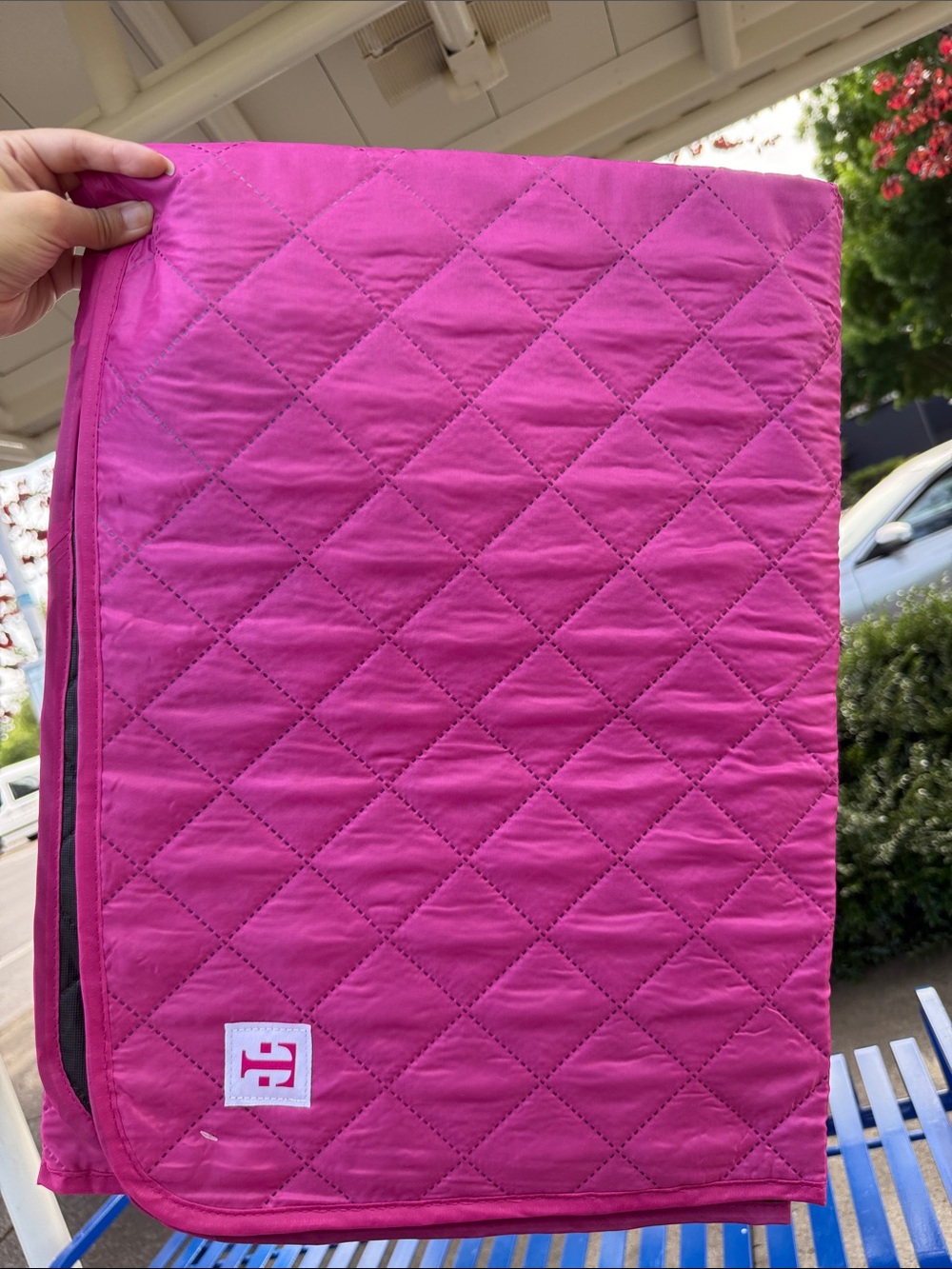 T-Mobile Magenta Quilted Outdoor Throw Blanket